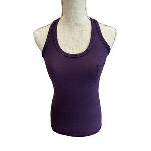 NWT Nancy Rose Performance Purple Racerback Tank With Pocket Size 2